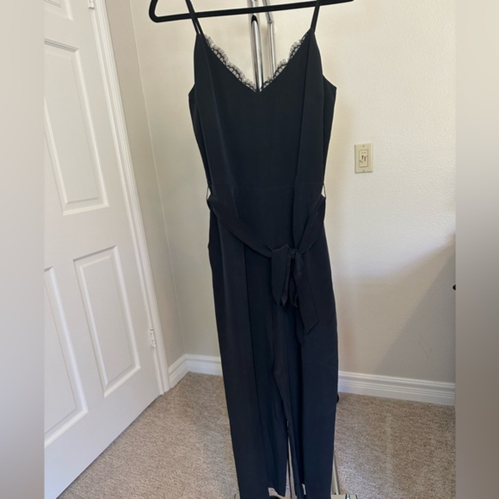 L’Agence Black silk jumpsuit size 6